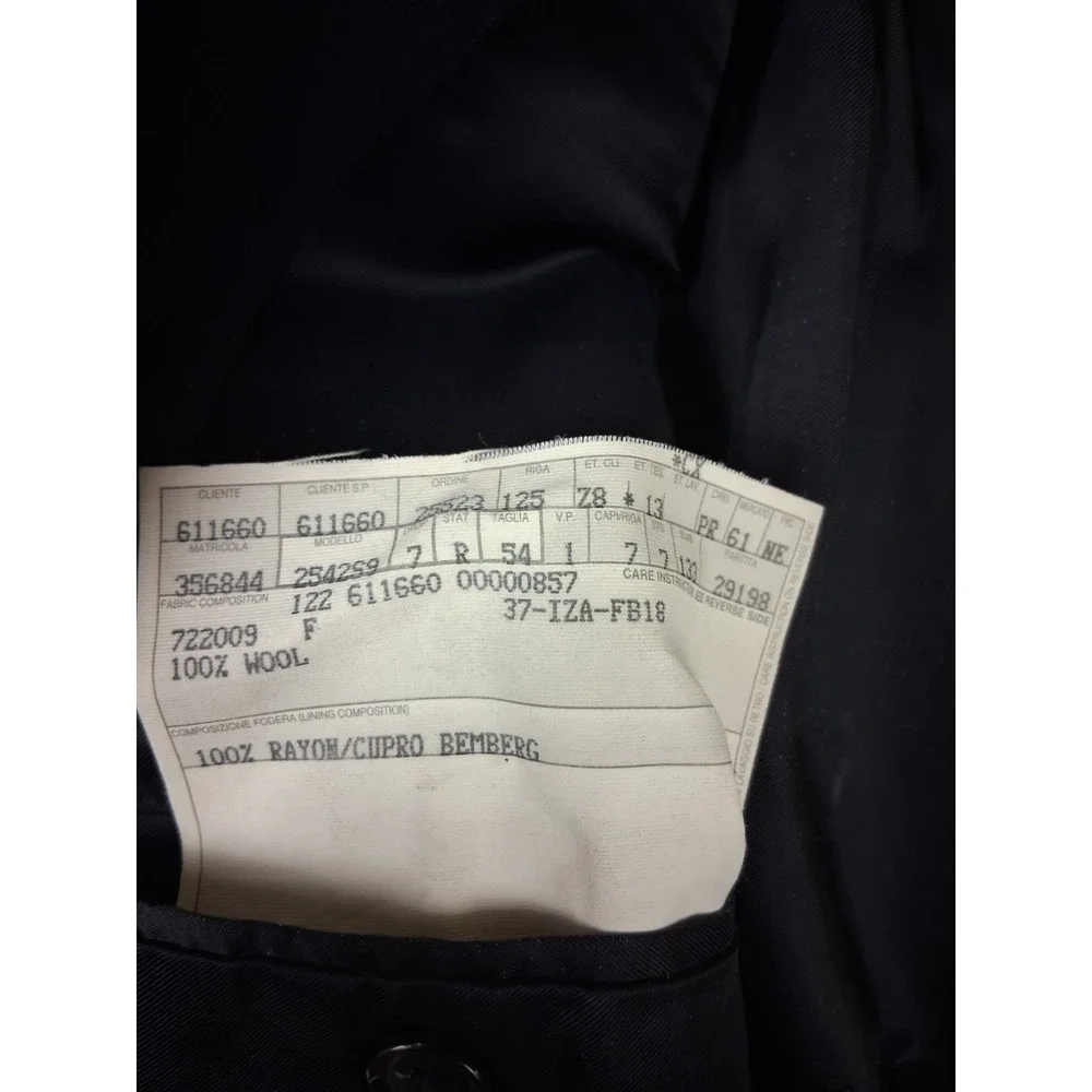 Ermengeldo Zegna Mens Jacket 44R Blue Pinstripe Plaid Wool Sportcoat Blazer